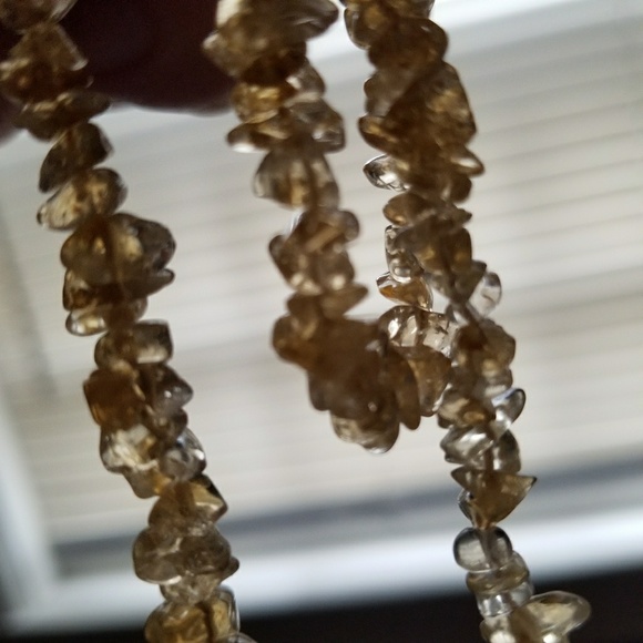 Citrine necklace gemstone bead necklace yellow nugget real gem stone quartz - Picture 5 of 5